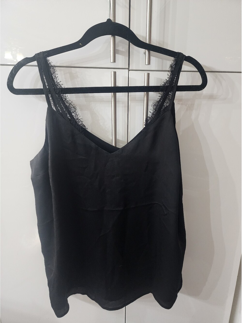 Express Black Lace-Trimmed Camisole Top Size M